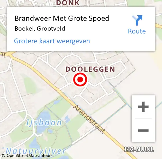 Locatie op kaart van de 112 melding: Brandweer Met Grote Spoed Naar Boekel, Grootveld op 24 augustus 2021 11:25