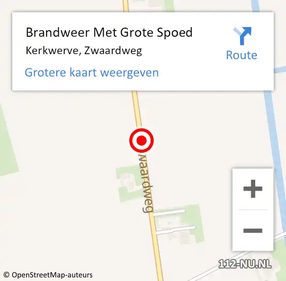 Locatie op kaart van de 112 melding: Brandweer Met Grote Spoed Naar Kerkwerve, Zwaardweg op 24 augustus 2021 11:58