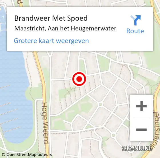 Locatie op kaart van de 112 melding: Brandweer Met Spoed Naar Maastricht, Aan het Heugemerwater op 24 augustus 2021 12:08