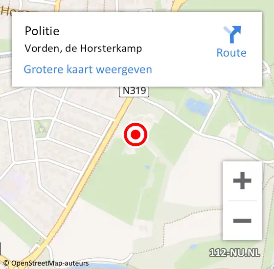 Locatie op kaart van de 112 melding: Politie Vorden, de Horsterkamp op 24 augustus 2021 12:15