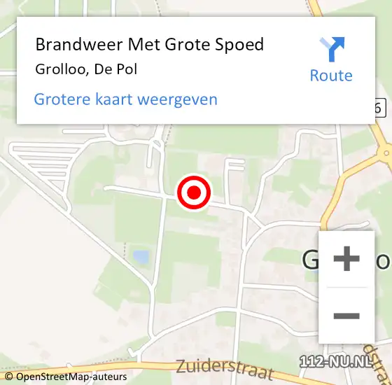 Locatie op kaart van de 112 melding: Brandweer Met Grote Spoed Naar Grolloo, De Pol op 24 augustus 2021 12:32