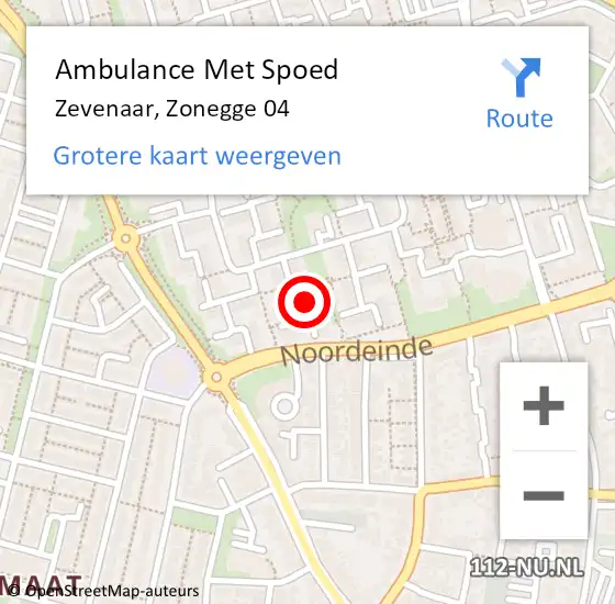 Locatie op kaart van de 112 melding: Ambulance Met Spoed Naar Zevenaar, Zonegge 04 op 24 augustus 2021 12:35