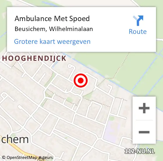 Locatie op kaart van de 112 melding: Ambulance Met Spoed Naar Beusichem, Wilhelminalaan op 24 augustus 2021 12:36