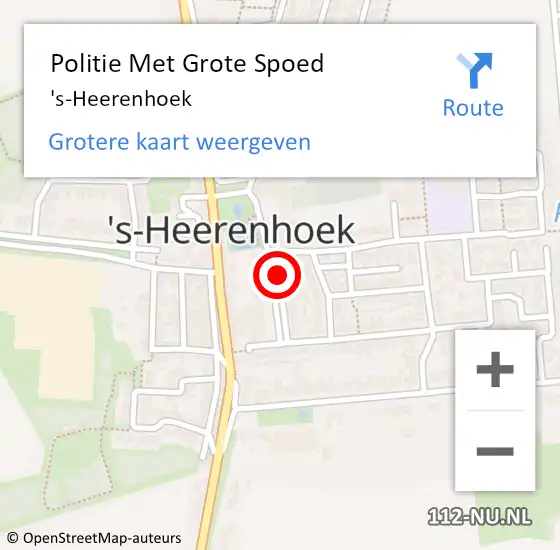 Locatie op kaart van de 112 melding: Politie Met Grote Spoed Naar 's-Heerenhoek op 24 augustus 2021 12:46