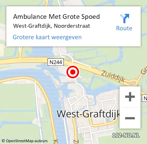 Locatie op kaart van de 112 melding: Ambulance Met Grote Spoed Naar West-Graftdijk, Noorderstraat op 24 augustus 2021 12:51