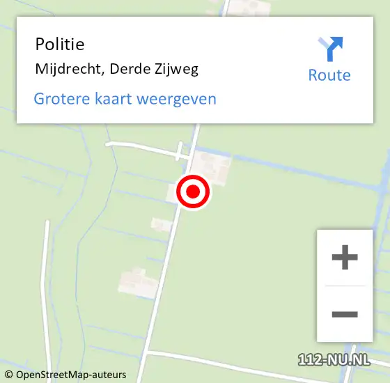 Locatie op kaart van de 112 melding: Politie Mijdrecht, Derde Zijweg op 24 augustus 2021 13:29