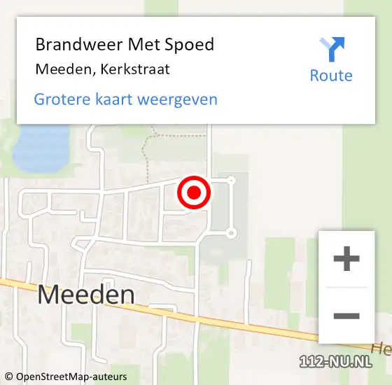 Locatie op kaart van de 112 melding: Brandweer Met Spoed Naar Meeden, Kerkstraat op 24 augustus 2021 14:06