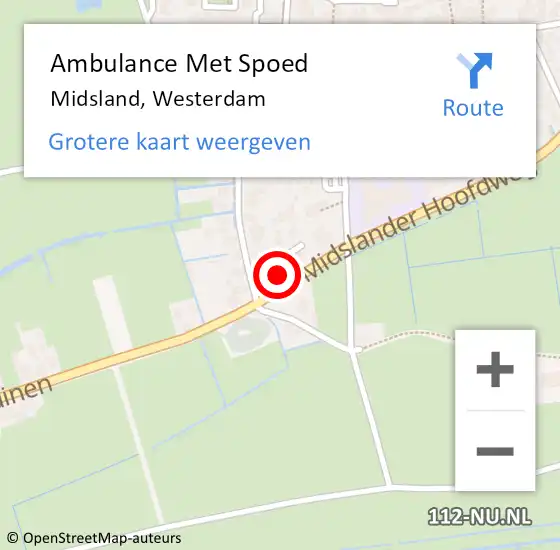 Locatie op kaart van de 112 melding: Ambulance Met Spoed Naar Midsland, Westerdam op 20 juni 2014 17:00