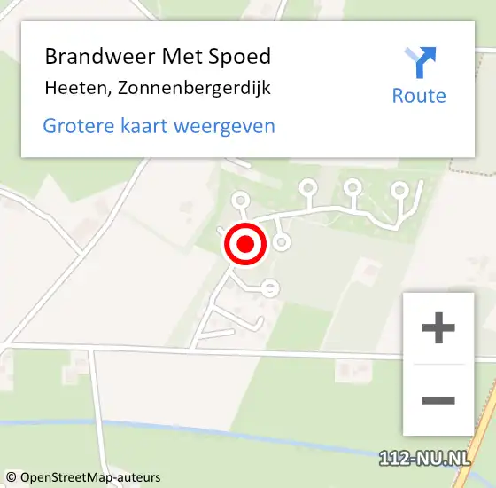 Locatie op kaart van de 112 melding: Brandweer Met Spoed Naar Heeten, Zonnenbergerdijk op 24 augustus 2021 14:49