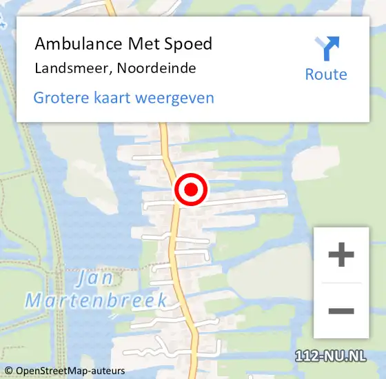 Locatie op kaart van de 112 melding: Ambulance Met Spoed Naar Landsmeer, Noordeinde op 24 augustus 2021 14:52