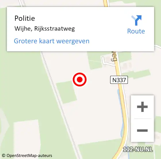 Locatie op kaart van de 112 melding: Politie Wijhe, Rijksstraatweg op 24 augustus 2021 15:07