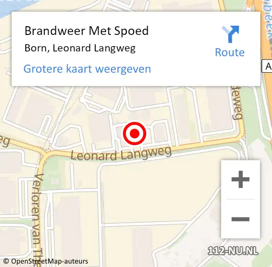 Locatie op kaart van de 112 melding: Brandweer Met Spoed Naar Born, Leonard Langweg op 24 augustus 2021 15:37