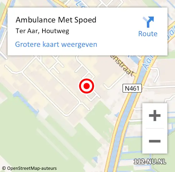 Locatie op kaart van de 112 melding: Ambulance Met Spoed Naar Ter Aar, Houtweg op 24 augustus 2021 15:57