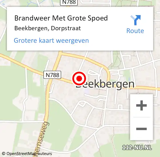 Locatie op kaart van de 112 melding: Brandweer Met Grote Spoed Naar Beekbergen, Dorpstraat op 24 augustus 2021 16:21