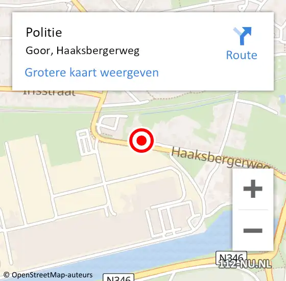 Locatie op kaart van de 112 melding: Politie Goor, Haaksbergerweg op 24 augustus 2021 16:26