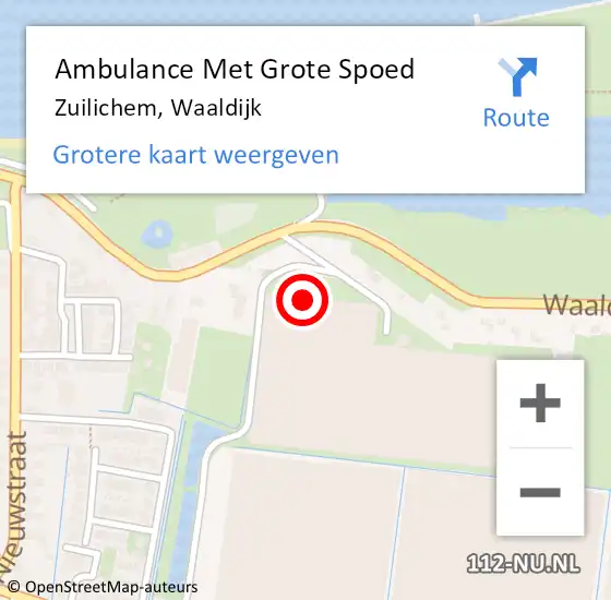 Locatie op kaart van de 112 melding: Ambulance Met Grote Spoed Naar Zuilichem, Waaldijk op 24 augustus 2021 17:03