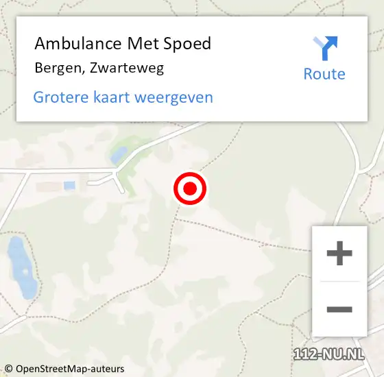 Locatie op kaart van de 112 melding: Ambulance Met Spoed Naar Bergen, Zwarteweg op 24 augustus 2021 17:05