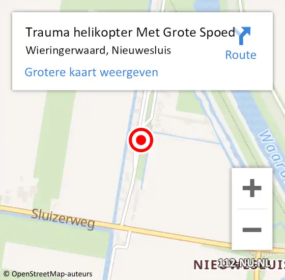 Locatie op kaart van de 112 melding: Trauma helikopter Met Grote Spoed Naar Wieringerwaard, Nieuwesluis op 24 augustus 2021 17:31