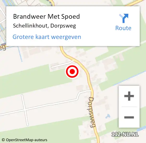 Locatie op kaart van de 112 melding: Brandweer Met Spoed Naar Schellinkhout, Dorpsweg op 24 augustus 2021 17:34