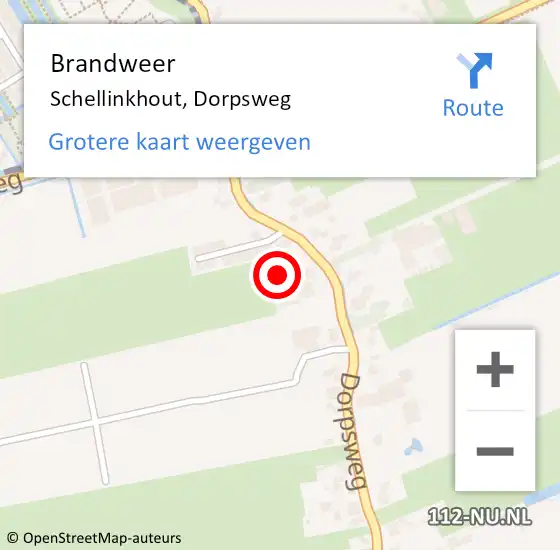 Locatie op kaart van de 112 melding: Brandweer Schellinkhout, Dorpsweg op 24 augustus 2021 17:42