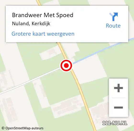 Locatie op kaart van de 112 melding: Brandweer Met Spoed Naar Nuland, Kerkdijk op 24 augustus 2021 17:43