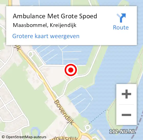 Locatie op kaart van de 112 melding: Ambulance Met Grote Spoed Naar Maasbommel, Kreijendijk op 24 augustus 2021 18:14