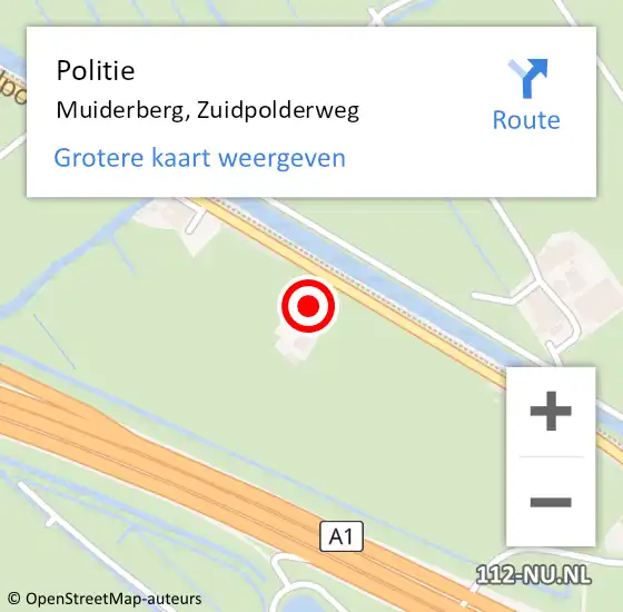 Locatie op kaart van de 112 melding: Politie Muiderberg, Zuidpolderweg op 24 augustus 2021 18:35