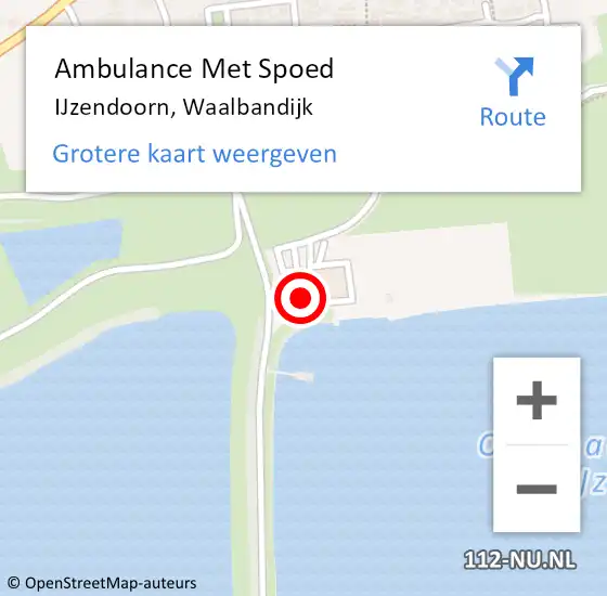 Locatie op kaart van de 112 melding: Ambulance Met Spoed Naar IJzendoorn, Waalbandijk op 24 augustus 2021 19:26