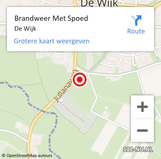 Locatie op kaart van de 112 melding: Brandweer Met Spoed Naar De Wijk op 24 augustus 2021 19:55