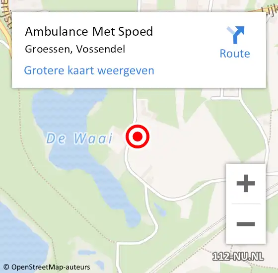 Locatie op kaart van de 112 melding: Ambulance Met Spoed Naar Groessen, Vossendel op 24 augustus 2021 20:06