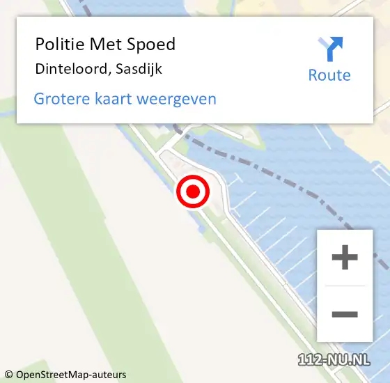 Locatie op kaart van de 112 melding: Politie Met Spoed Naar Dinteloord, Sasdijk op 24 augustus 2021 20:10