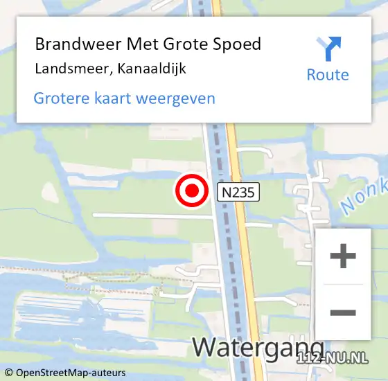 Locatie op kaart van de 112 melding: Brandweer Met Grote Spoed Naar Landsmeer, Kanaaldijk op 24 augustus 2021 20:18