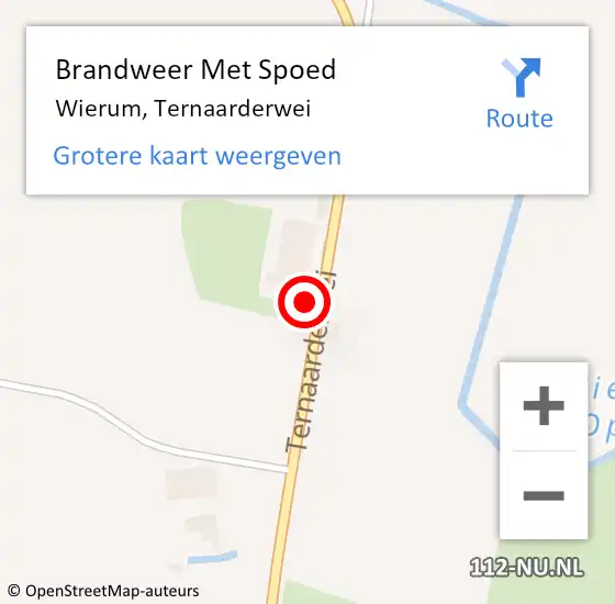 Locatie op kaart van de 112 melding: Brandweer Met Spoed Naar Wierum, Ternaarderwei op 24 augustus 2021 20:48