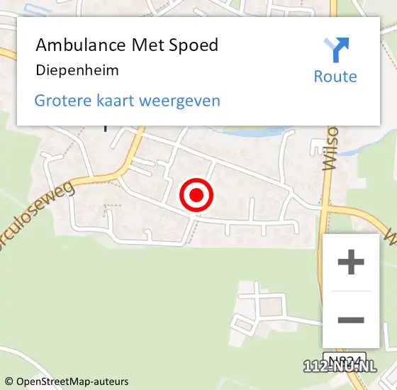 Locatie op kaart van de 112 melding: Ambulance Met Spoed Naar Diepenheim op 24 augustus 2021 21:08