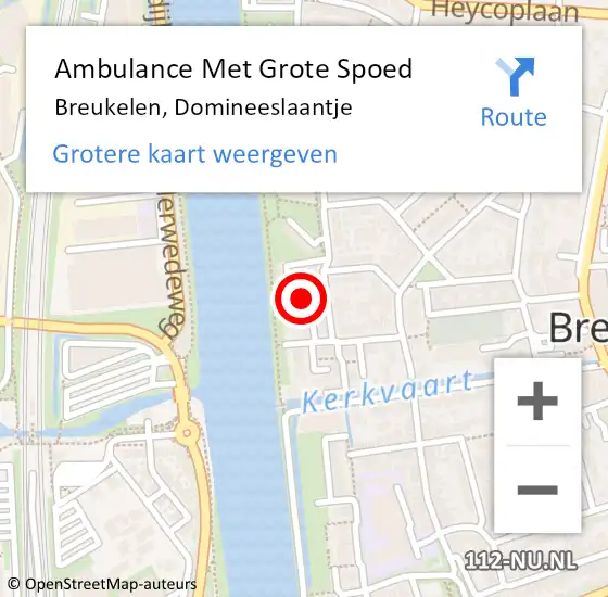 Locatie op kaart van de 112 melding: Ambulance Met Grote Spoed Naar Breukelen, Domineeslaantje op 20 juni 2014 17:39