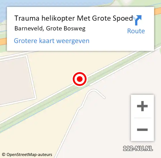 Locatie op kaart van de 112 melding: Trauma helikopter Met Grote Spoed Naar Barneveld, Grote Bosweg op 24 augustus 2021 21:15