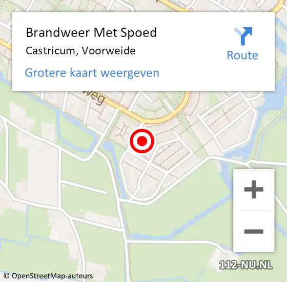 Locatie op kaart van de 112 melding: Brandweer Met Spoed Naar Castricum, Voorweide op 24 augustus 2021 21:51