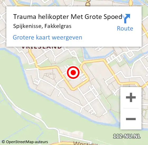 Locatie op kaart van de 112 melding: Trauma helikopter Met Grote Spoed Naar Spijkenisse, Fakkelgras op 24 augustus 2021 23:20