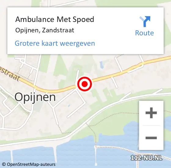 Locatie op kaart van de 112 melding: Ambulance Met Spoed Naar Opijnen, Zandstraat op 25 augustus 2021 00:49