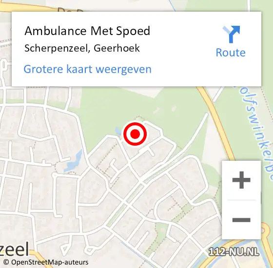 Locatie op kaart van de 112 melding: Ambulance Met Spoed Naar Scherpenzeel, Geerhoek op 25 augustus 2021 02:50