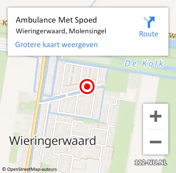 Locatie op kaart van de 112 melding: Ambulance Met Spoed Naar Wieringerwaard, Molensingel op 25 augustus 2021 04:16