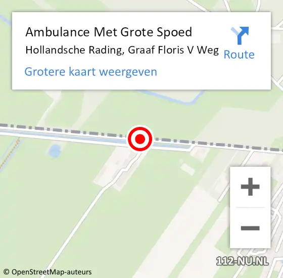 Locatie op kaart van de 112 melding: Ambulance Met Grote Spoed Naar Hollandsche Rading, Graaf Floris V Weg op 20 juni 2014 18:04