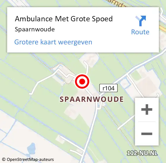 Locatie op kaart van de 112 melding: Ambulance Met Grote Spoed Naar Spaarnwoude op 25 augustus 2021 07:31
