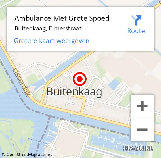 Locatie op kaart van de 112 melding: Ambulance Met Grote Spoed Naar Buitenkaag, Eimerstraat op 25 augustus 2021 08:39