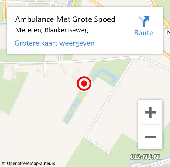 Locatie op kaart van de 112 melding: Ambulance Met Grote Spoed Naar Meteren, Blankertseweg op 25 augustus 2021 09:00