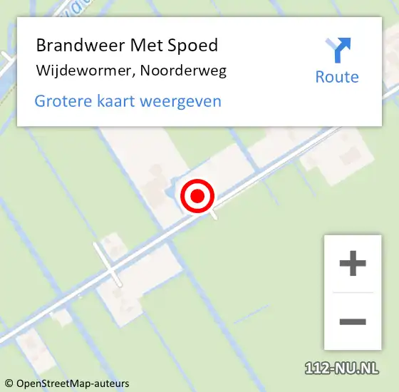 Locatie op kaart van de 112 melding: Brandweer Met Spoed Naar Wijdewormer, Noorderweg op 25 augustus 2021 09:21