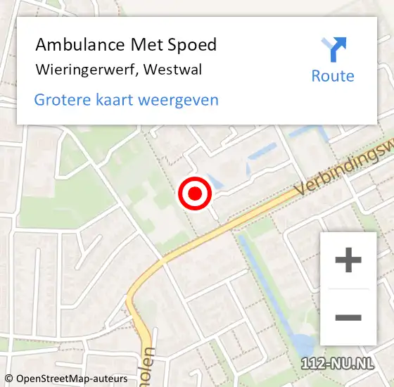 Locatie op kaart van de 112 melding: Ambulance Met Spoed Naar Wieringerwerf, Westwal op 25 augustus 2021 10:37