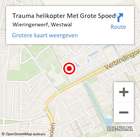 Locatie op kaart van de 112 melding: Trauma helikopter Met Grote Spoed Naar Wieringerwerf, Westwal op 25 augustus 2021 10:41