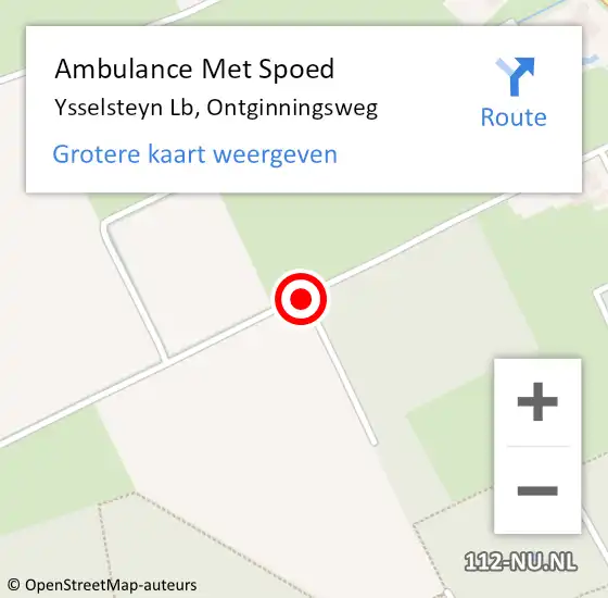 Locatie op kaart van de 112 melding: Ambulance Met Spoed Naar Ysselsteyn Lb, Ontginningsweg op 5 oktober 2013 17:51