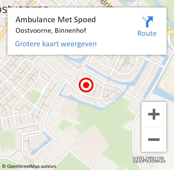 Locatie op kaart van de 112 melding: Ambulance Met Spoed Naar Oostvoorne, Binnenhof op 25 augustus 2021 12:53